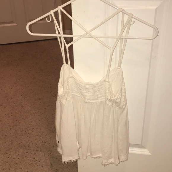 Strait white tank top with frayed detail - Picture 2 of 2